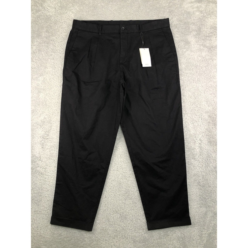 Mango MNG Pants Mans 38x28 (Tag 36) Black NWT Straight